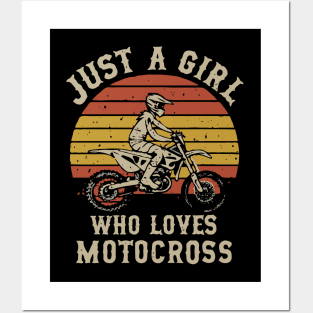 Just A Girl Who Loves Motorcross. Motocross Girl Posters and Art